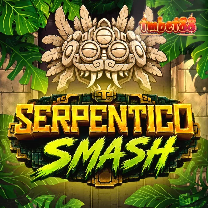 Tampilan visual slot Serpentico Smash dengan latar belakang kuil kuno
